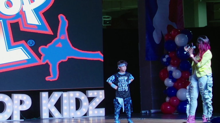 Pro-Am Dance and DJ Expo Miami 2022 Hip Hop Kidz Showcase Host on Stage