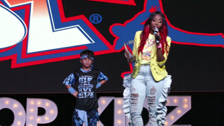 Pro-Am Dance and DJ Expo Miami 2022 Hip Hop Kidz Showcase Host on Stage